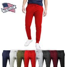 Mens JOGGER Pants Fleece Sweatpants Track Pants Gym Trouser Slim Fit Hipster