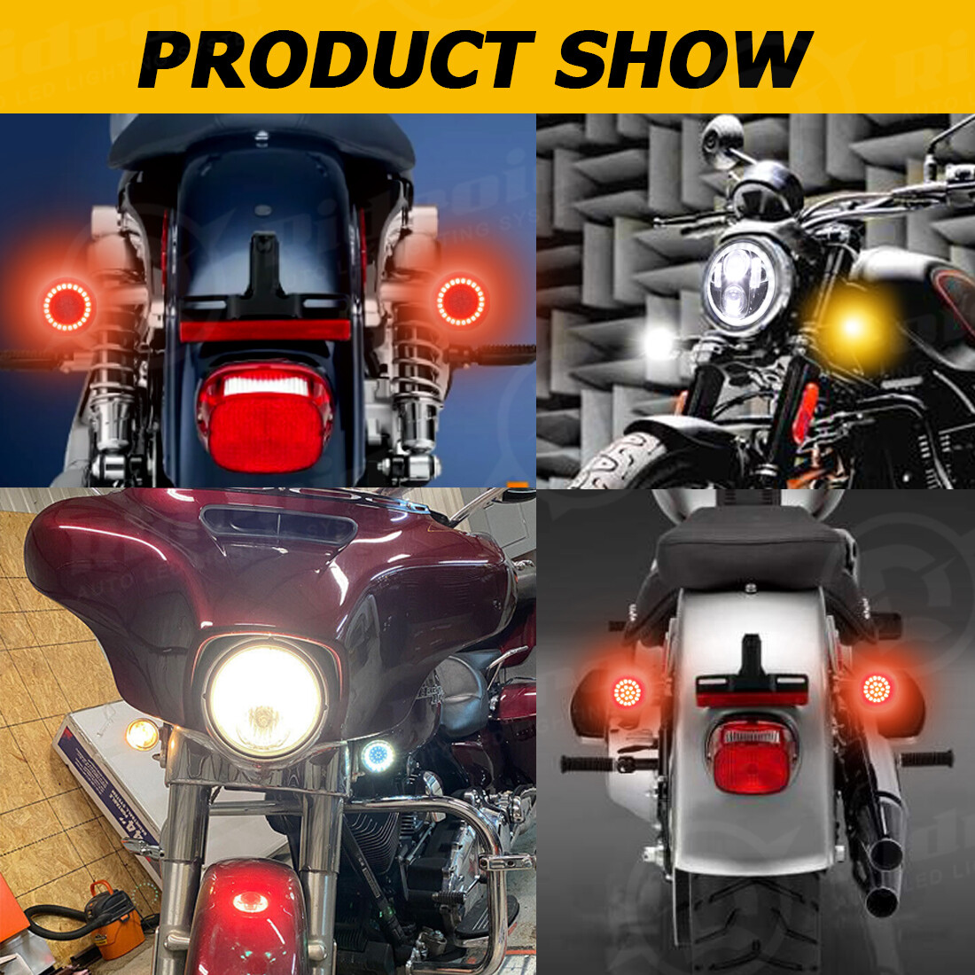 Motorcycle 1157 Front Rear LED Bullet Turn Signal Light Smoke Lens for Harley