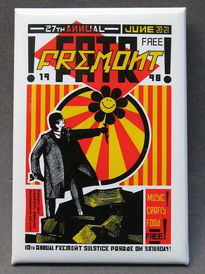 1998 FREMONT FAIR and SOLSTICE PARADE Seattle pinback button