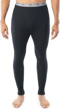 Indera Men's Thermal Waffle Basel ayer Underwear Pant Black