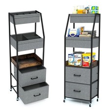 Lurgno Baby Diaper Caddy Organizer And Storage - 5 Tier Rolling Cart Dividers