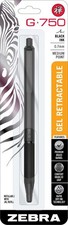 Zebra Pen STEEL Series Premium Gel Pen G-750 Retractable, 0.7mm Medium Point