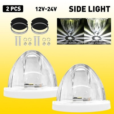 2X LED Watermelon Light Indicator Turn Signal Side Marker Clearance Lamp White P