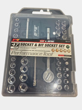 Performance Tool Socket And Bit Socket Set 47 Pcs Sae And Metric 14 In Drive