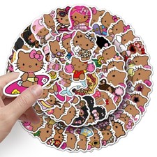 Tanned Kitty Stickers Vinyl Decal Skateboard Laptop Luggage Pack Lot 50pcs
