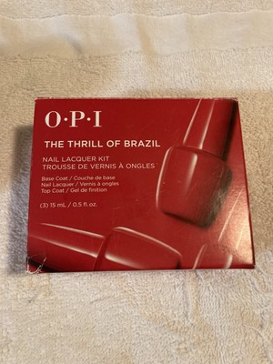 OPI The Thrill Of Brazil Nail Lacquer Kit: Base Coat, Nail Lacquer, Top Coat NEW