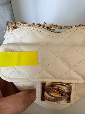 bebe Solana Quilted Heart Crossbody - White E02-5091 Retail $89 | eBay