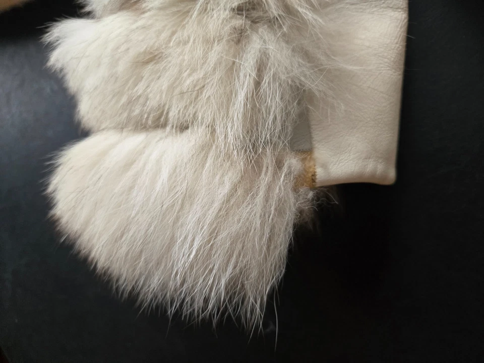 Abrigo vintage genuino de piel de visón y zorro y cuero de 3/4 largo con cinturón - Kaufman's Foto 3 de 4