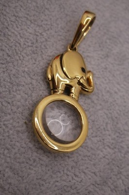 Pierre Lang  Vintage 14k Gold Plated Elephant  Pendant  Signed PL