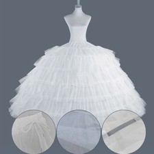 Hoop Skirt Crinoline Petticoat Underskirt White Fluffy Slip Adjustable for Women