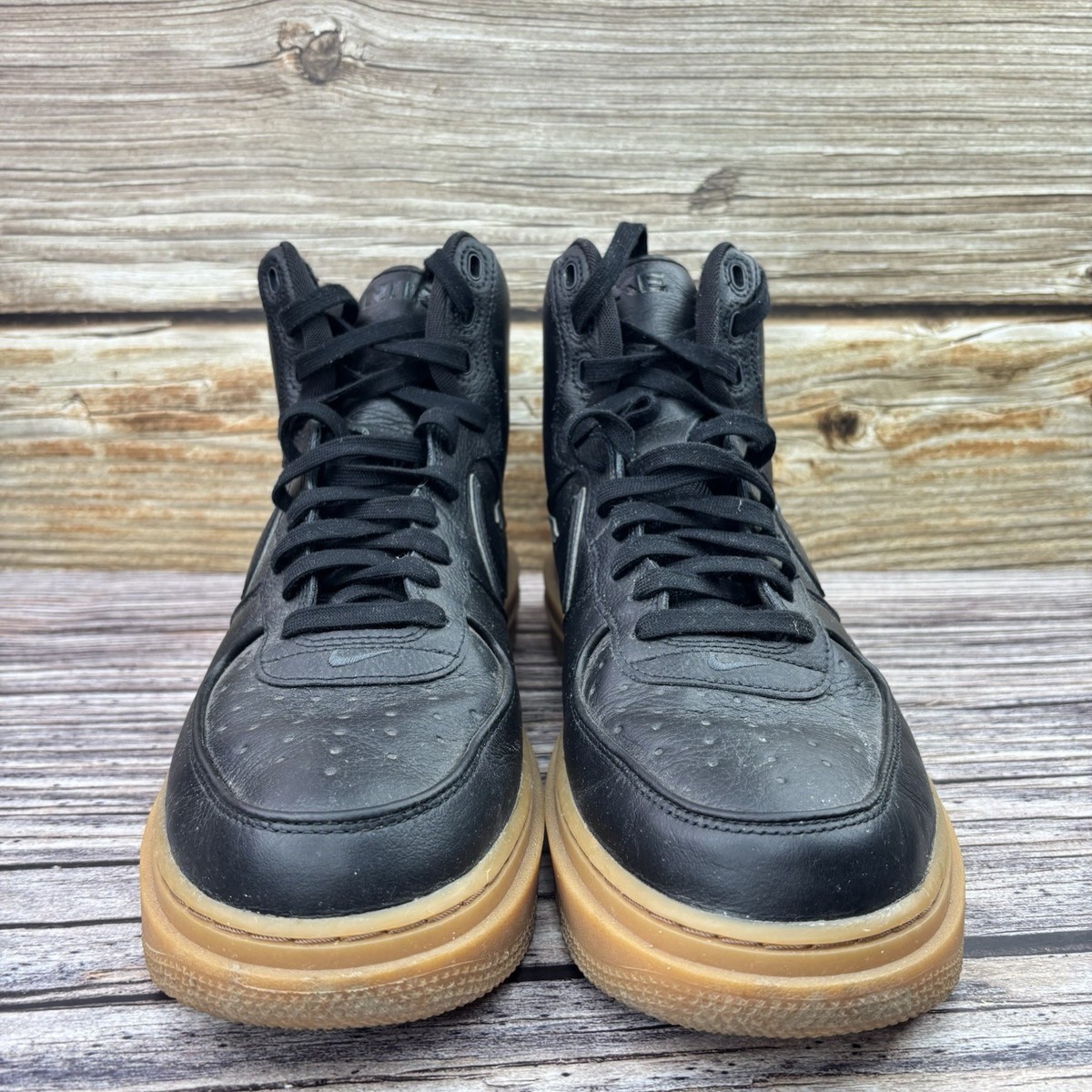 Size 11 USED Nike Air Force 1 High Gore-Tex Sneaker Boot Black Gum