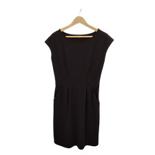 Quince Women Ultra-Stretch Ponte Cap Sleeve Midi Dress Black M