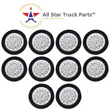 4 White 18 Led Round Reverse Backup Tail Truck Light With Grommet Wiring- Qty10