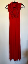BCBGMAXAZRIA Hot Pink Ruffle Maxi Dress Women’s XS Formal Evening Gown