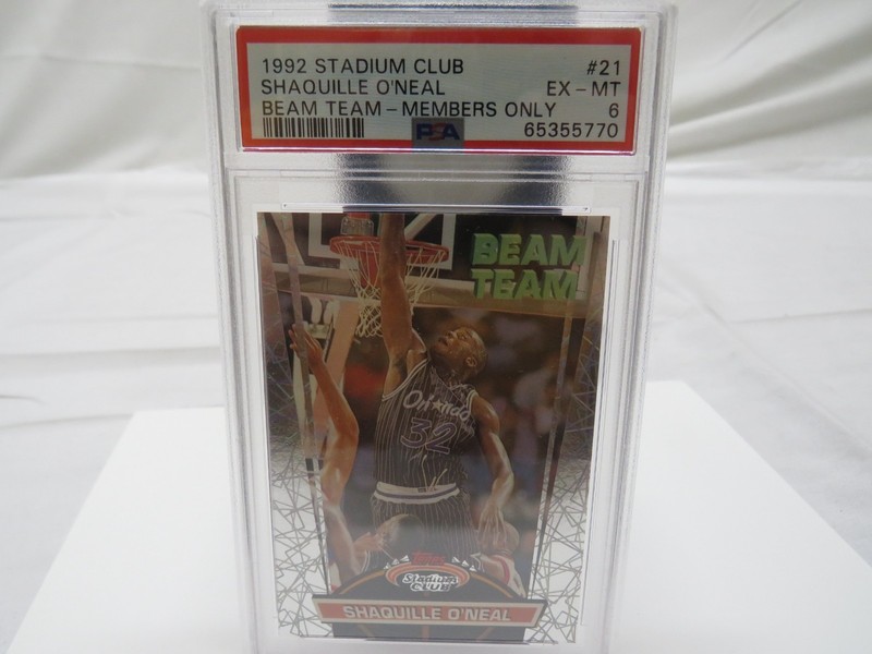 1992 Stadium Club Beam Team Members Only Basketball #21 Shaquille O'Neal PSA 6
