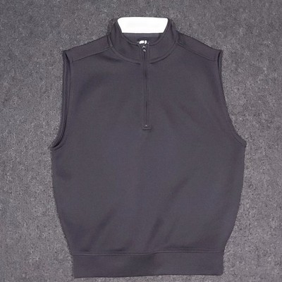 Footjoy 1/4 Zip Golf Vest Mens Medium Black Pullover Performance Stretch Outdoor