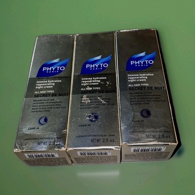 Phyto Intense Hydration Regenerating Night Cream Leave-in 2.5 oz Lot of 3  Z2