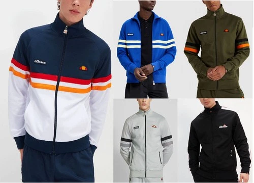ellesse Mens Track Jacket Full Zip Up Classic 80s Casual Retro Sports Top