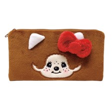 Monchhichi Plush Pencil Pouch with Hello Kitty Bow   Kawaii Sanrio-Inspired Case