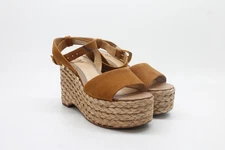 Sam Edelman Women's Rustic Brown Suede April Platform Sandals FS 8M