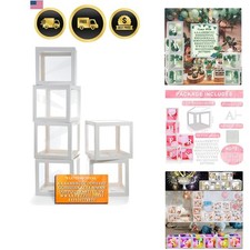 White Transparent Balloon Boxes With 78 Letters, Name Boxes for Baby Shower, ...