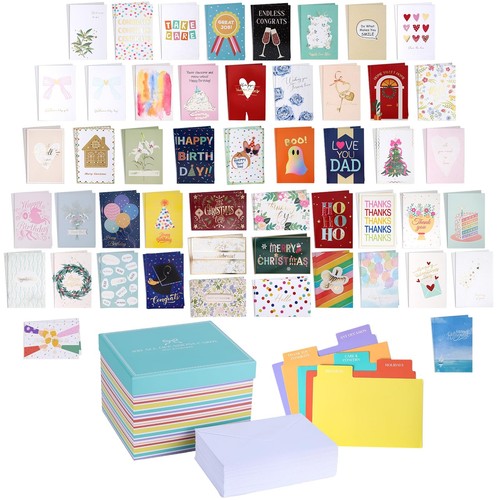 100 All Occasion Greeting Cards Assortment Box with Envelopes and ...