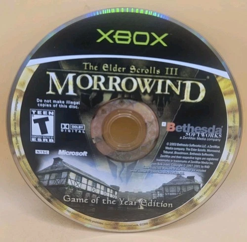 Elder Scrolls III: Morrowind - GOTY (Microsoft Xbox, 2003) DISC ONLY Tested