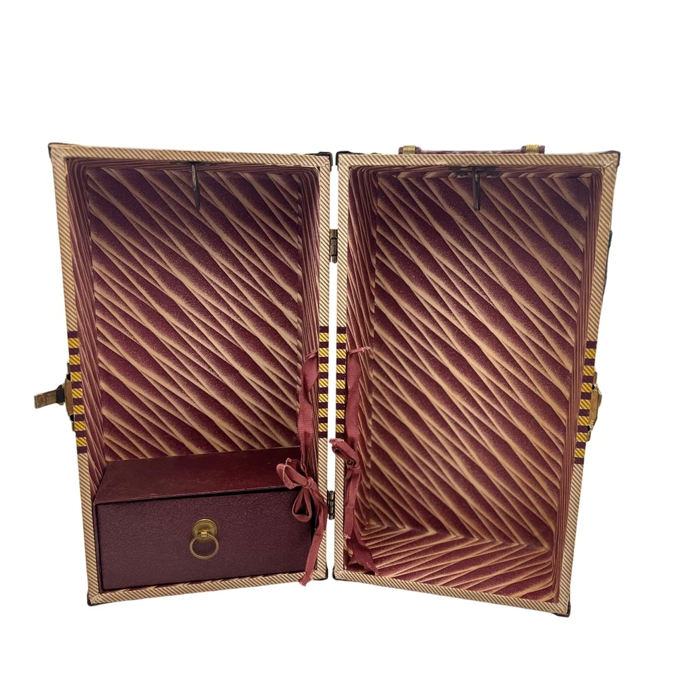 RARE 1940's Antique Doll Trunk  Storage Trunk Decorative Keepsake Box NO LATCH - Image 2 of 4