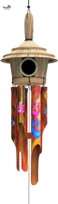 Flory Bamboo Wind Chimes - Oustide Outdoor Wooden Windchimes with Birdhouse, Han