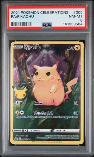 2021 POKEMON CELEBRATIONS #005 FULL ART/PIKACHU PSA 8