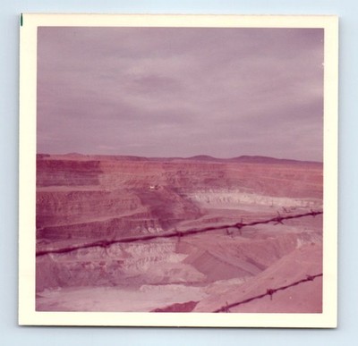 Old Vintage Square Color Photo OPEN MINING PIT QUARRY LANDSCAPE SNAPSHOT PIC