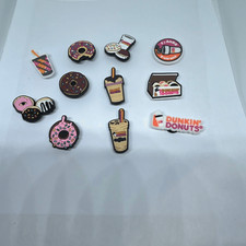 Lot of 11 Dunkin  Donuts Shoe Charms Coffee  Donut Theme for Clogs