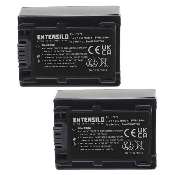 2X Akku FüR Sony Hdr-Pj260E Hdr-Pj260 Hdr-Pj260Ve Hdr-Pj220Eb 1640Mah 7,2V-image