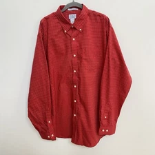 L.L. Bean Men's XL Red & White Check Button Down Wrinkle Resistant Shirt