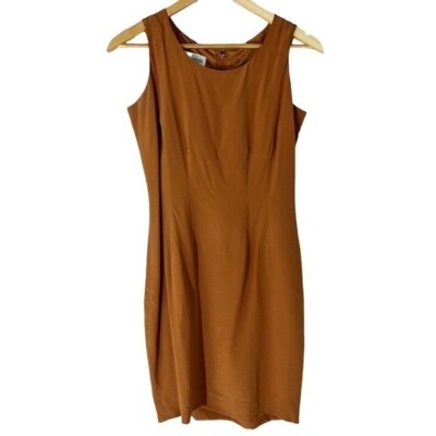 Vintage Hugo Buscati Milano Sheath Sleeveless Dress 100% Silk 4 Minimalist