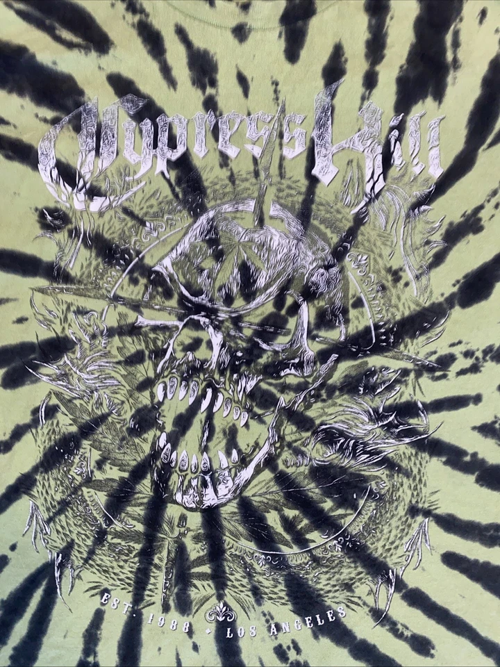 Camiseta Cypress Hill Tie Dye XL Verde 420 Banda Camiseta Hip Hop Hip Hop B Real Foto 2 de 4