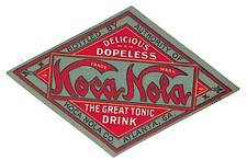 Koca Nola Dopeless Tonic Drink Atlanta, GA Soda Bottle Label c1906-1910 VGC