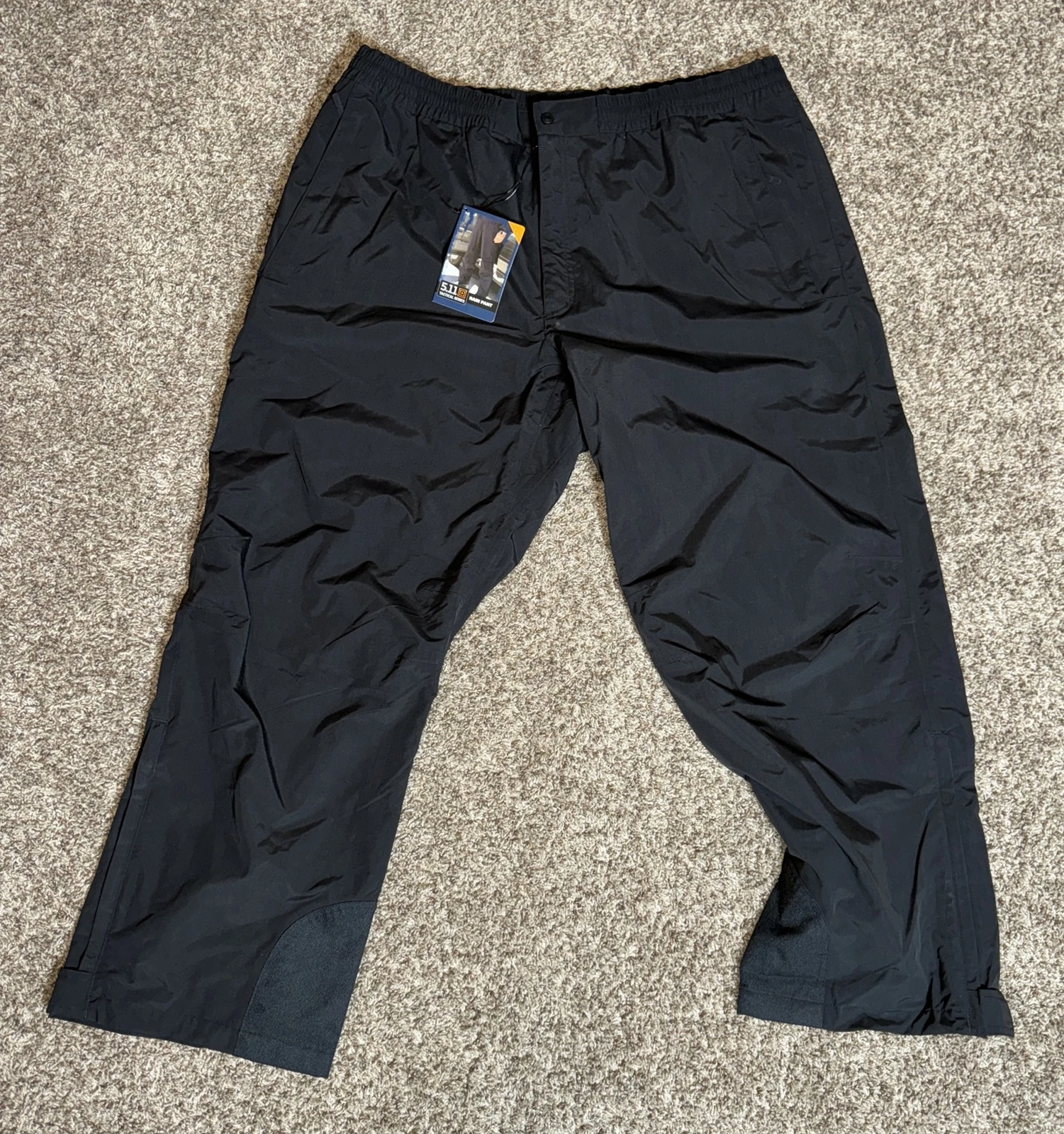NEW 5.11 Tactical Series Rain Pants Black Size 3XL Style 48005 Elastic Waist