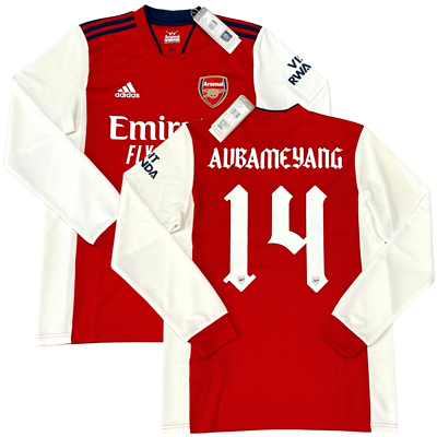 2021/22 Arsenal Home Jersey #14 Aubameyang Medium Adidas Long