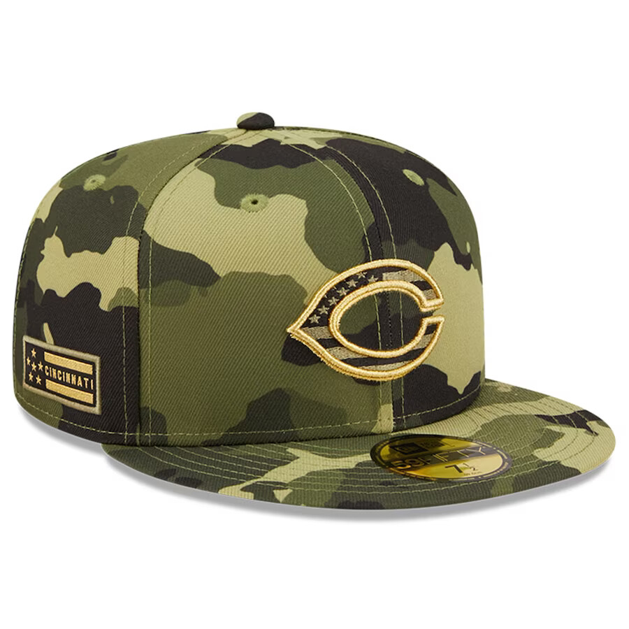 New Era Cincinnati Reds 2022 Armed Forces Day Camo On-Field
