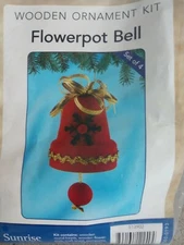 Sunrise Craft & Hobby Wooden Ornament Kit Flowerpot Bell makes four 2" x 3" pots