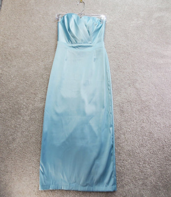 Elagia Dress Womens Medium Sky Blue Party Formal  Prom Wedding Strapless Soft