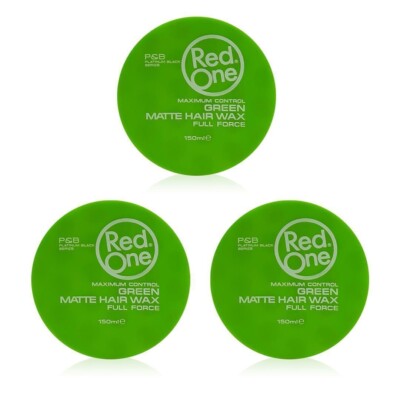 RedOne Green Matte Hair Wax Full Force, Maximum Control, 3er Pack 150ml