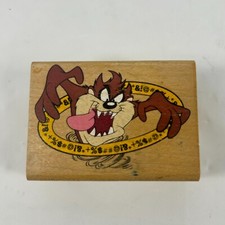 Looney Tunes Taz Tasmanian Devil 1996 Vintage Rubber Stampede Mounted Stamp