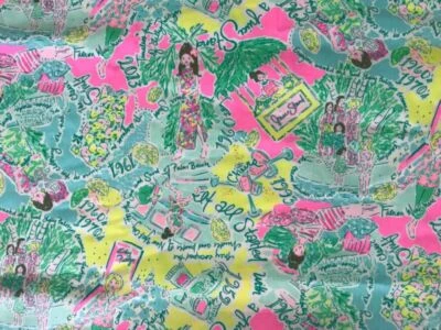 Lilly Pulitzer Dobby Cotton Fabric Multi Pop Up In The Beginning 36" X 57"