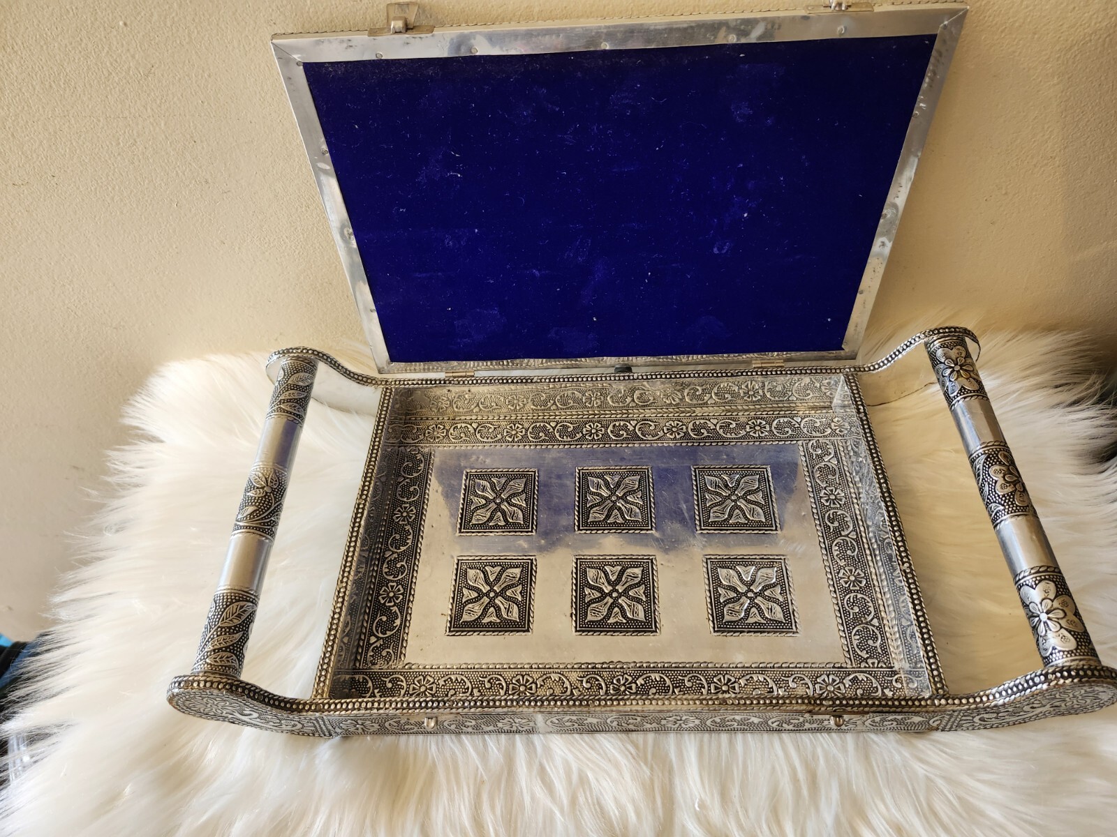 Storage Container-Antique, silver Handcrafted flo… - image 8