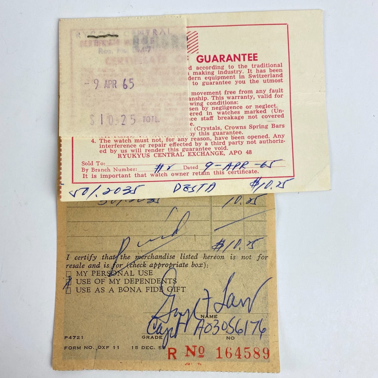 Разное 1965 U.S. Army Base Watch