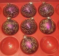 7 Medium 3in Glass Ball Christmas Ornaments