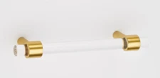 Alno Contemporary Acrylic 4" C to C Bar Cabinet Pull Polished Brass | A860-4-PB