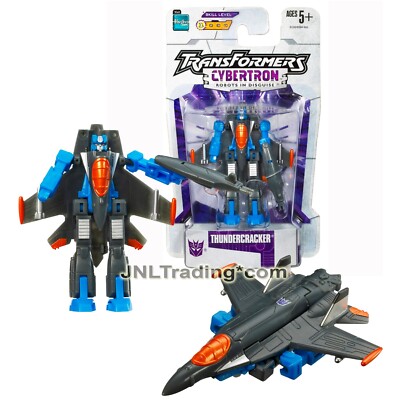 Year 2005 Transformers Cybertron Legends 3'' Figure - THUNDERCRACKER Fighter Jet